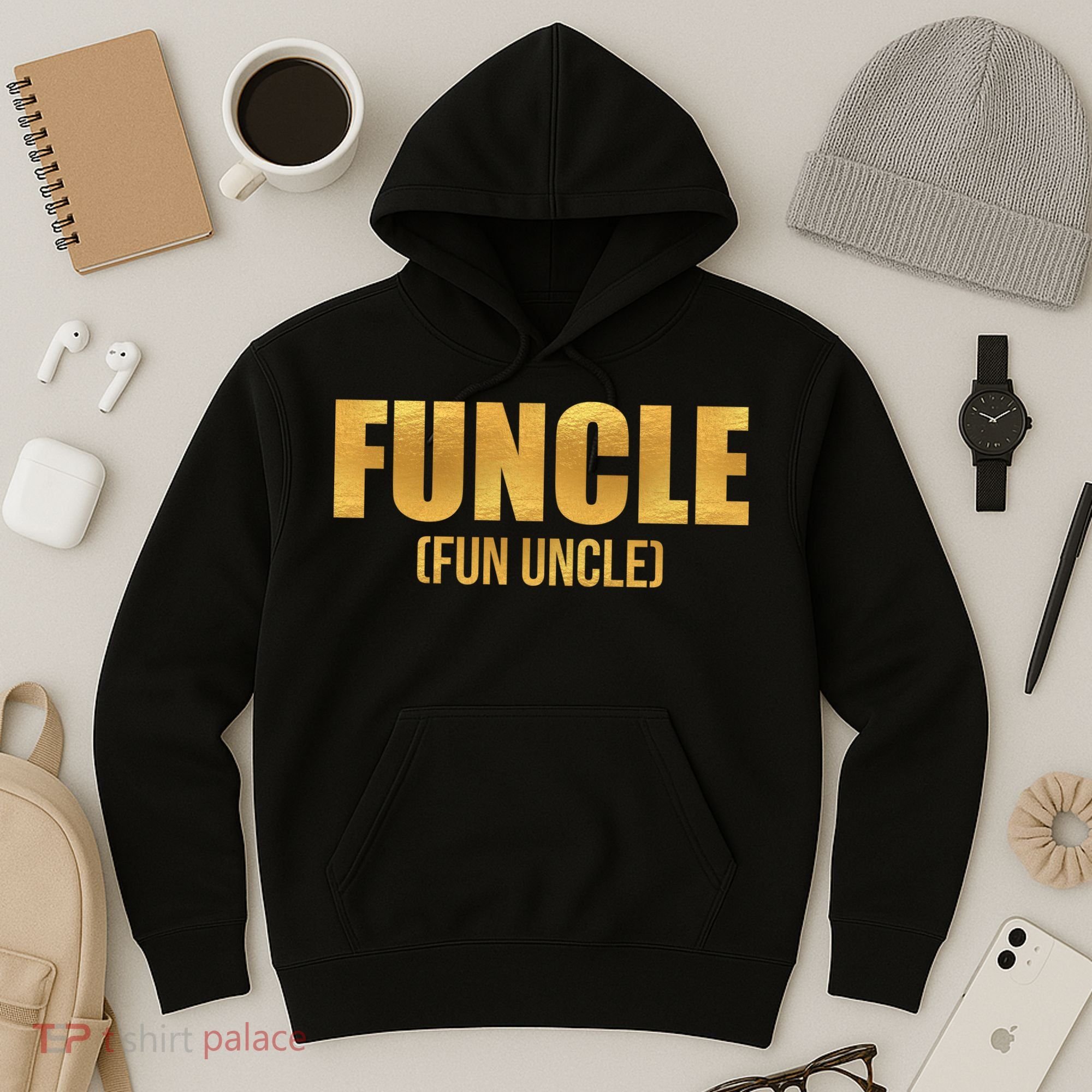 Limited Edition FUNCLE Fun Uncle Gold Print Hoodie