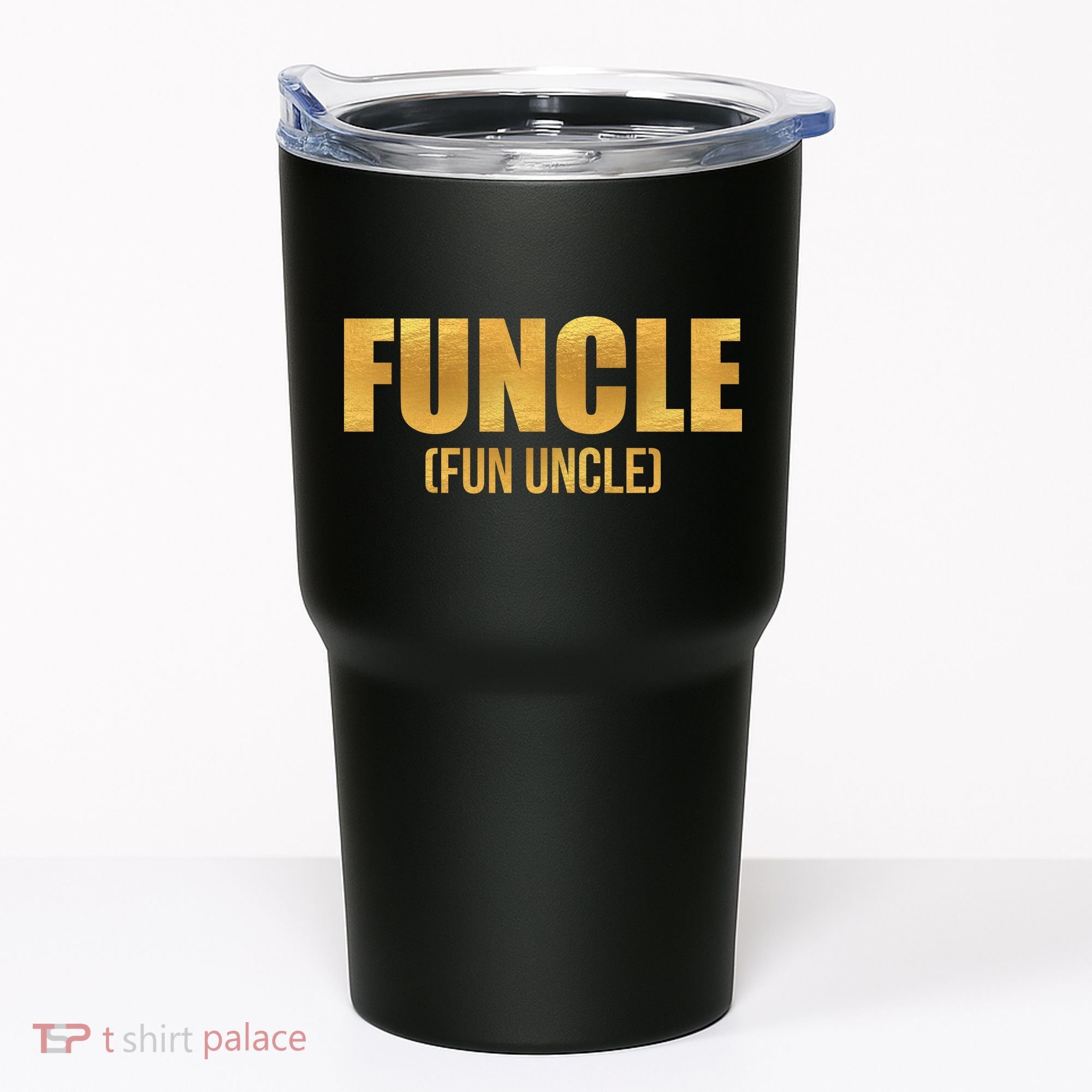 Limited Edition FUNCLE Fun Uncle Gold Print Tumbler