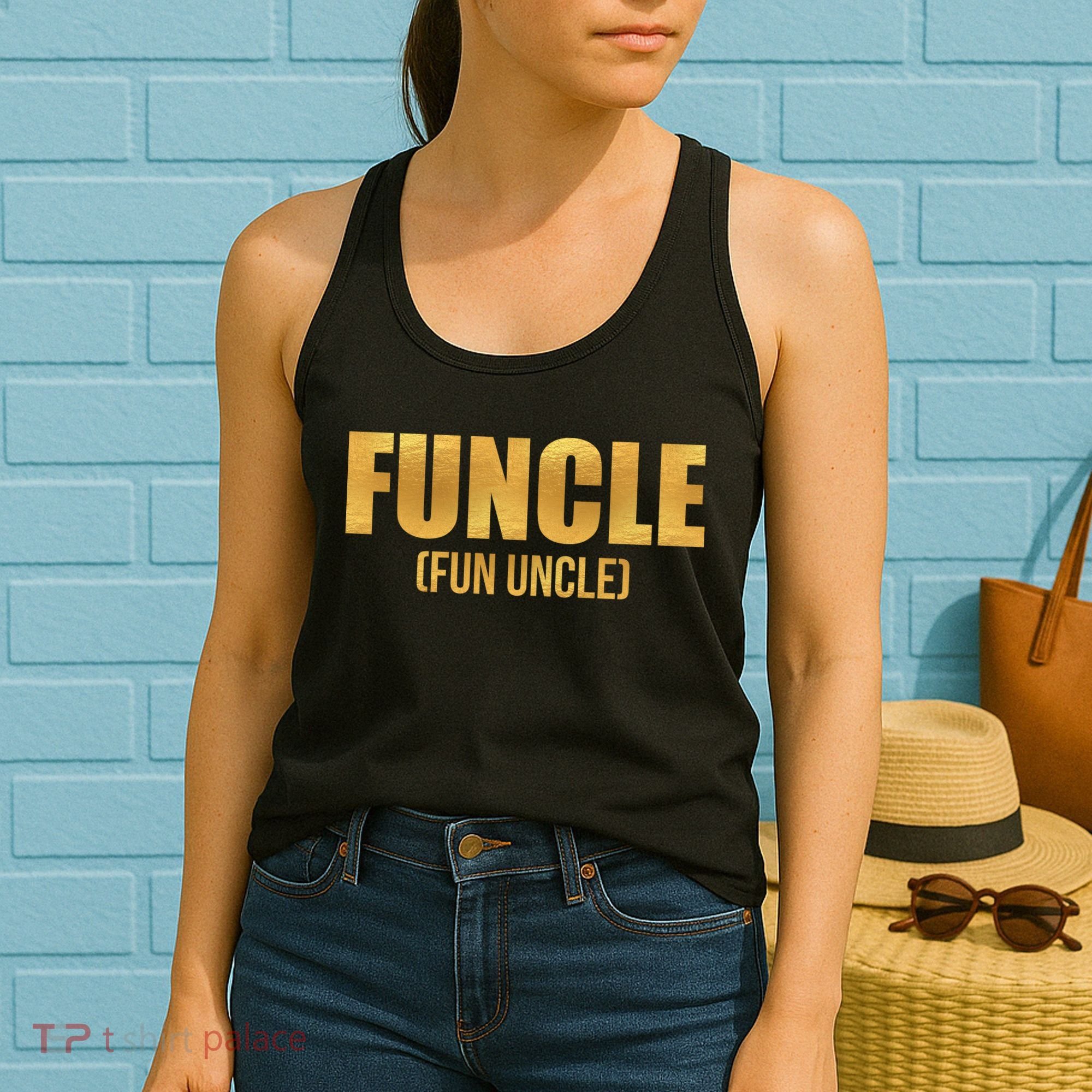 Limited Edition FUNCLE Fun Uncle Gold Print Women's Tank Top