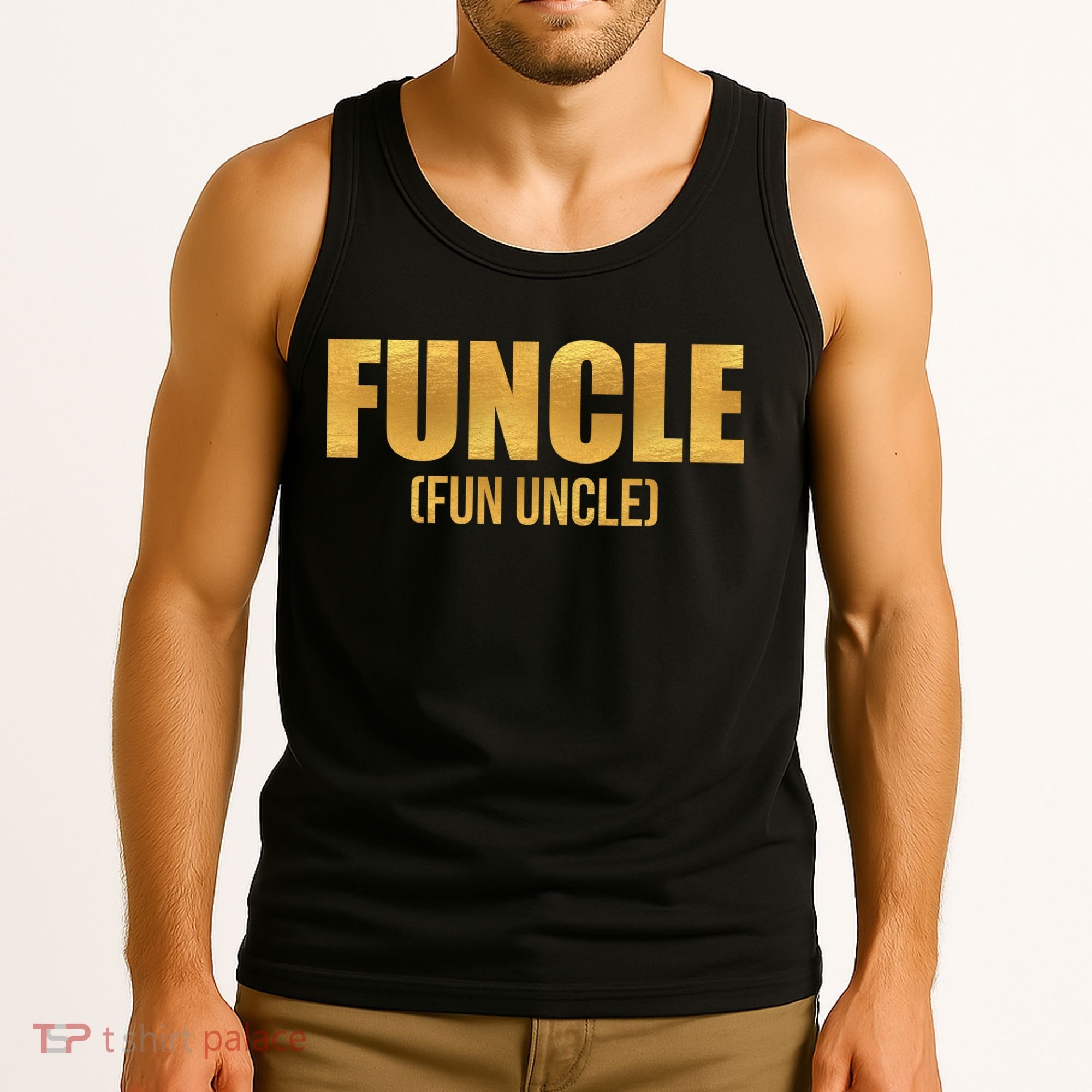 Limited Edition FUNCLE Fun Uncle Gold Print Tank Top