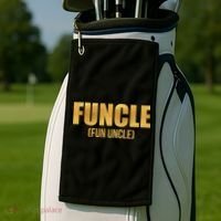 Limited Edition FUNCLE Fun Uncle Gold Print Golf Towel thumb 2