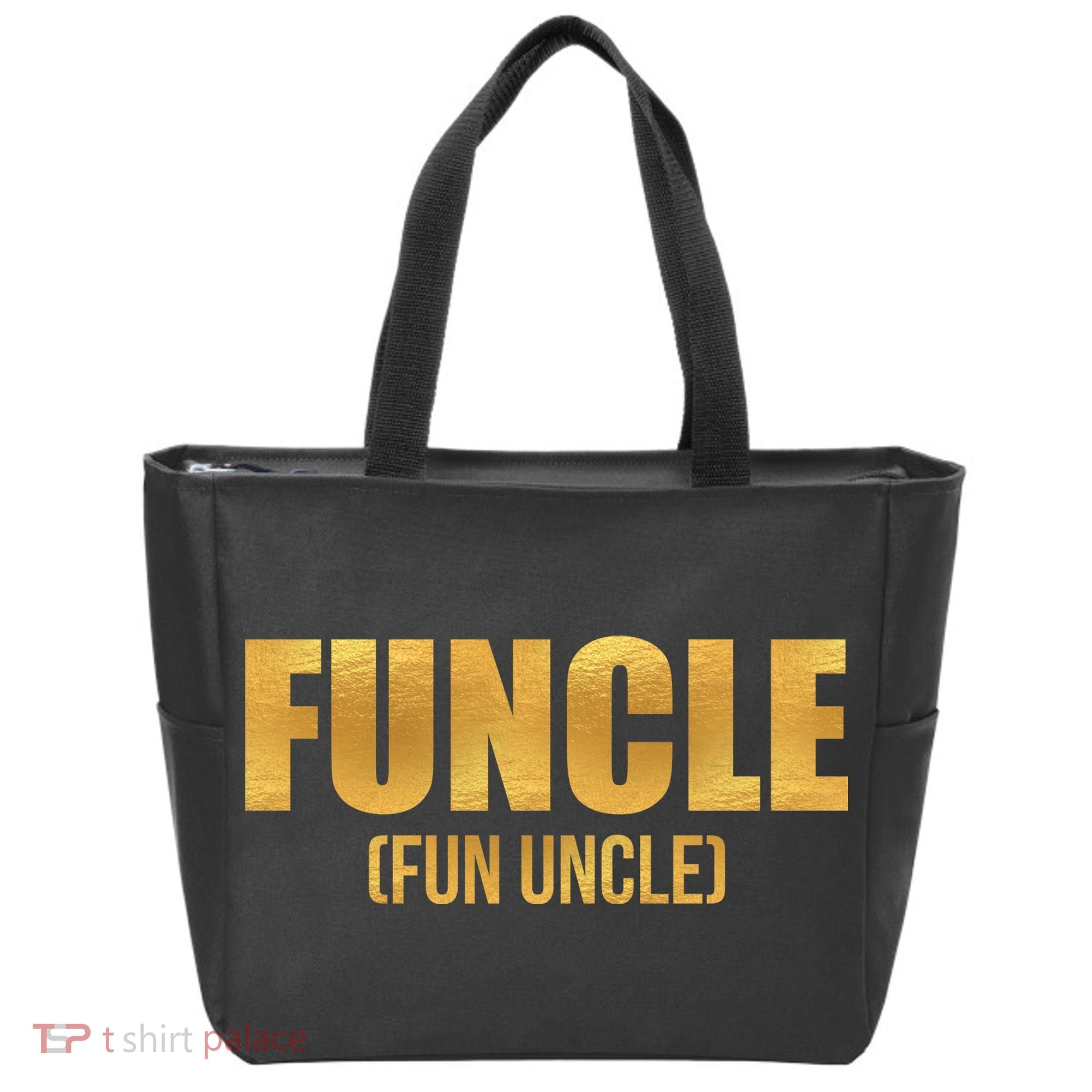 Limited Edition FUNCLE Fun Uncle Gold Print Tote Bag