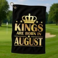 Limited Edition Kings Are Born in August Golf Towel thumb 1