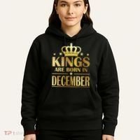 Limited Edition Kings Are Born in December Gold Print Hoodie thumb 5