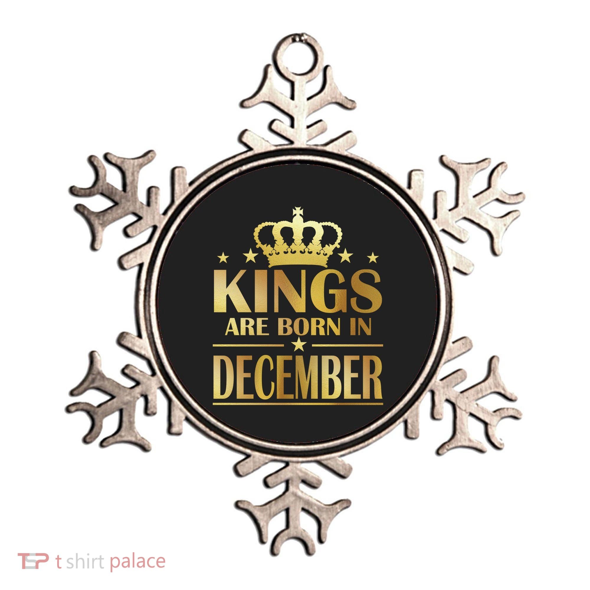 Limited Edition Kings Are Born in December Gold Print Ornament