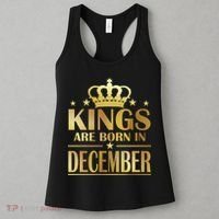 Limited Edition Kings Are Born in December Gold Print Women's Tank Top thumb 3
