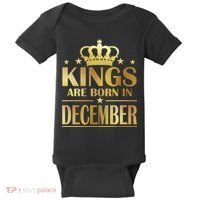 Limited Edition Kings Are Born in December Gold Print Baby Bodysuit thumb 0