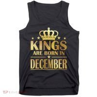 Limited Edition Kings Are Born in December Gold Print Tank Top thumb 0