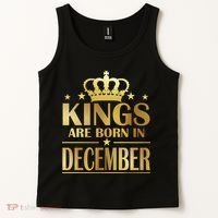 Limited Edition Kings Are Born in December Gold Print Tank Top thumb 2