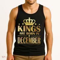 Limited Edition Kings Are Born in December Gold Print Tank Top thumb 3