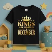 Limited Edition Kings Are Born in December Gold Print Toddler T-Shirt thumb 3