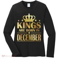 Limited Edition Kings Are Born in December Gold Print Women's Long Sleeve Shirt thumb 0