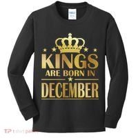 Limited Edition Kings Are Born in December Gold Print Kids Long Sleeve Shirt thumb 0