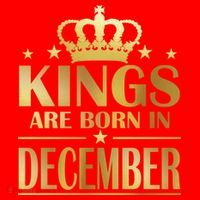 Limited Edition Kings Are Born in December Gold Print Santa Hat thumb 1