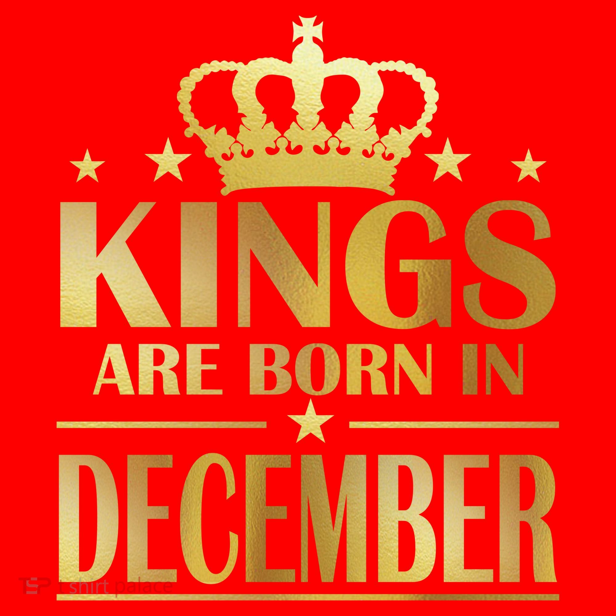 Limited Edition Kings Are Born in December Gold Print Santa Hat