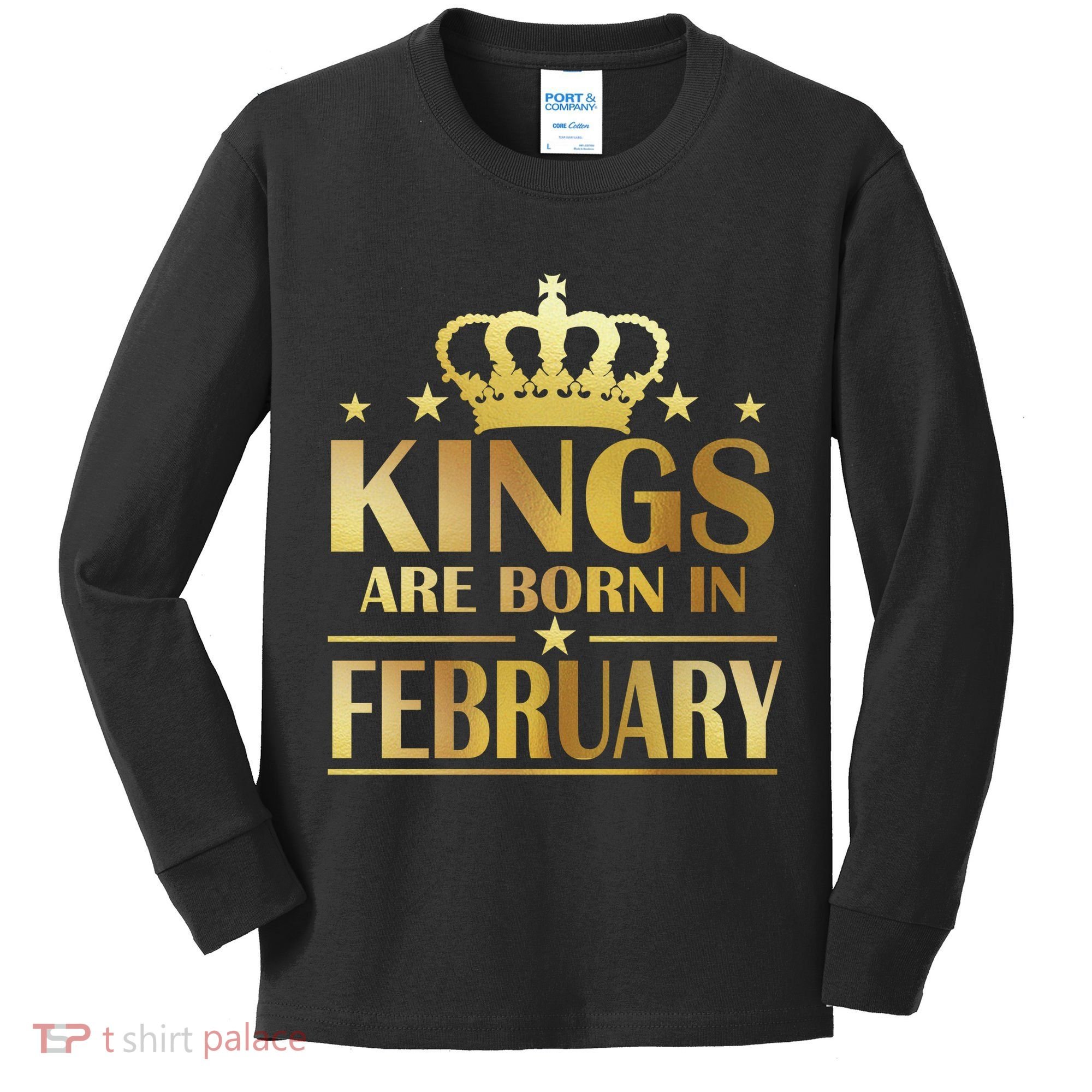 Limited Edition Kings Are Born In February Kids Long Sleeve Shirt