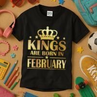 Limited Edition Kings Are Born In February Kids T-Shirt thumb 3