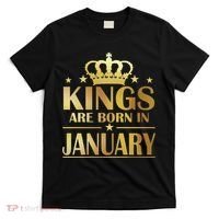 Limited Edition Kings Are Born in January Gold Print T-Shirt thumb 0