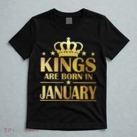 Limited Edition Kings Are Born in January Gold Print T-Shirt thumb 5