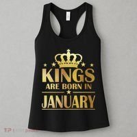 Limited Edition Kings Are Born in January Gold Print Women's Tank Top thumb 3