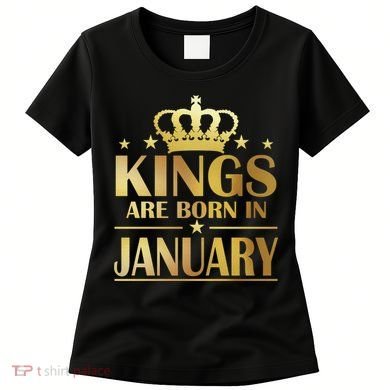 Limited Edition Kings Are Born in January Gold Print Women's T-Shirt