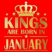 Limited Edition Kings Are Born in January Gold Print Santa Hat thumb 1