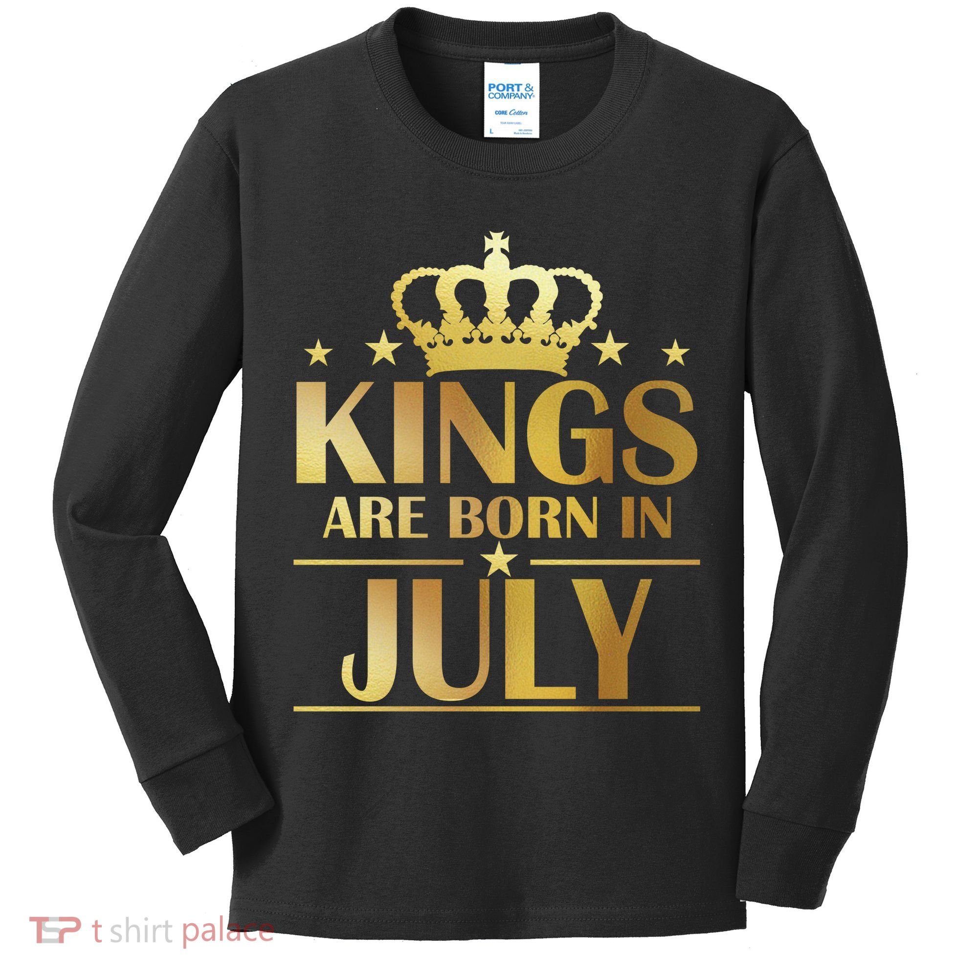 Limited Edition Kings Are Born in July Kids Long Sleeve Shirt