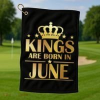 Limited Edition Kings Are Born in June Golf Towel thumb 1