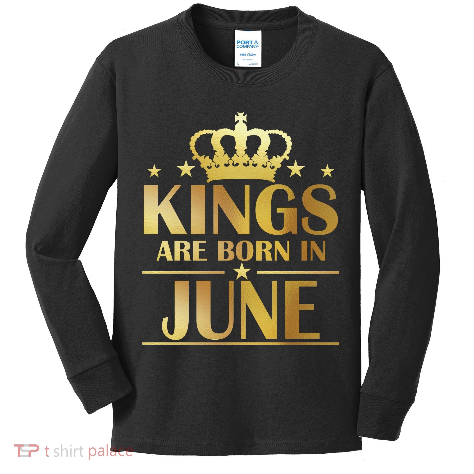 Limited Edition Kings Are Born in June Kids Long Sleeve Shirt