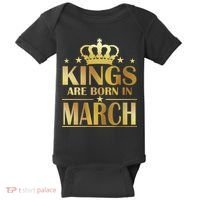 Limited Edition Kings Are Born in March Baby Bodysuit thumb 0