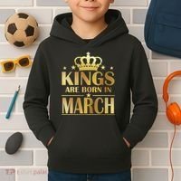 Limited Edition Kings Are Born in March Kids Hoodie thumb 2