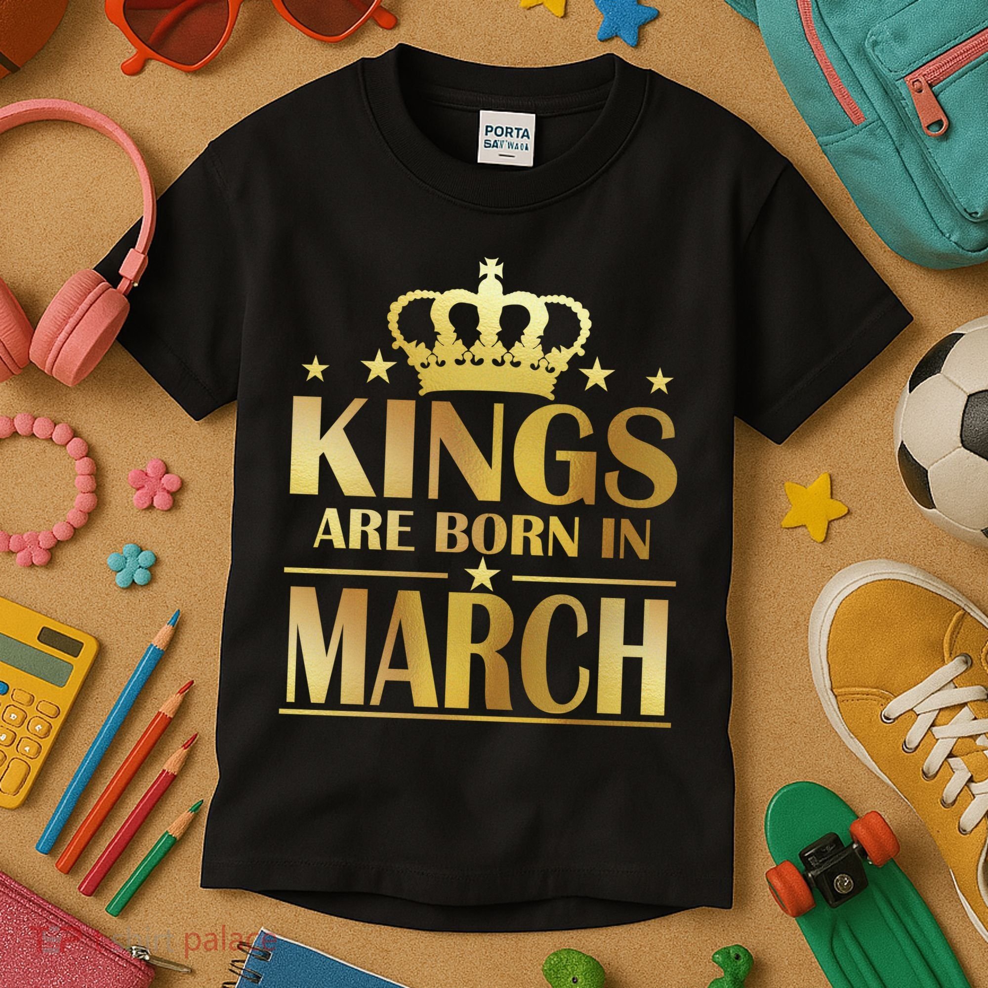 Limited Edition Kings Are Born in March Kids T-Shirt