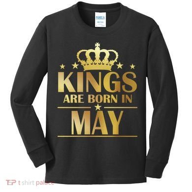 Limited Edition Kings Are Born in May Kids Long Sleeve Shirt