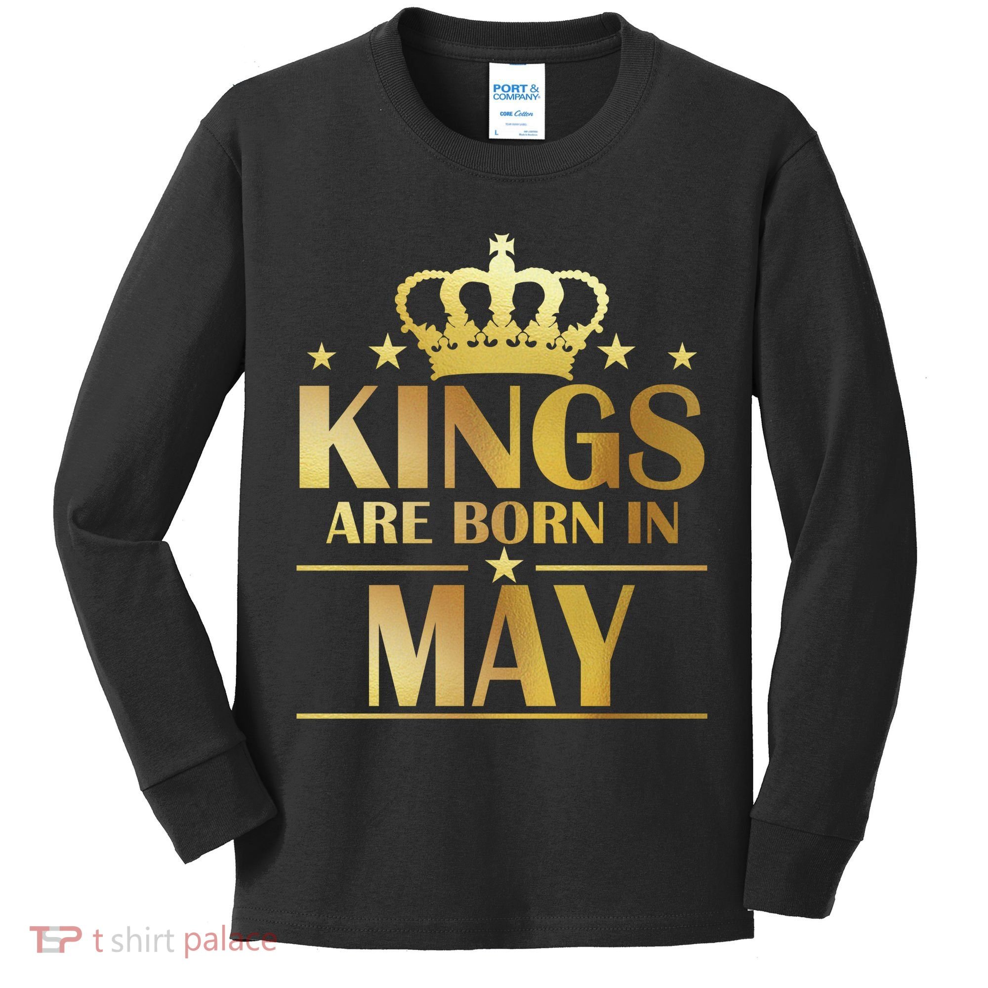 Limited Edition Kings Are Born in May Kids Long Sleeve Shirt