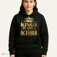Limited Edition Kings Are Born in October Gold Print Hoodie thumb 5