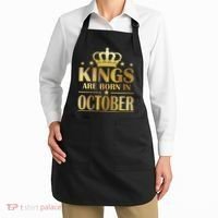 Limited Edition Kings Are Born in October Gold Print Apron thumb 2