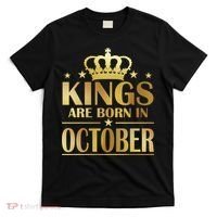 Limited Edition Kings Are Born in October Gold Print T-Shirt thumb 0