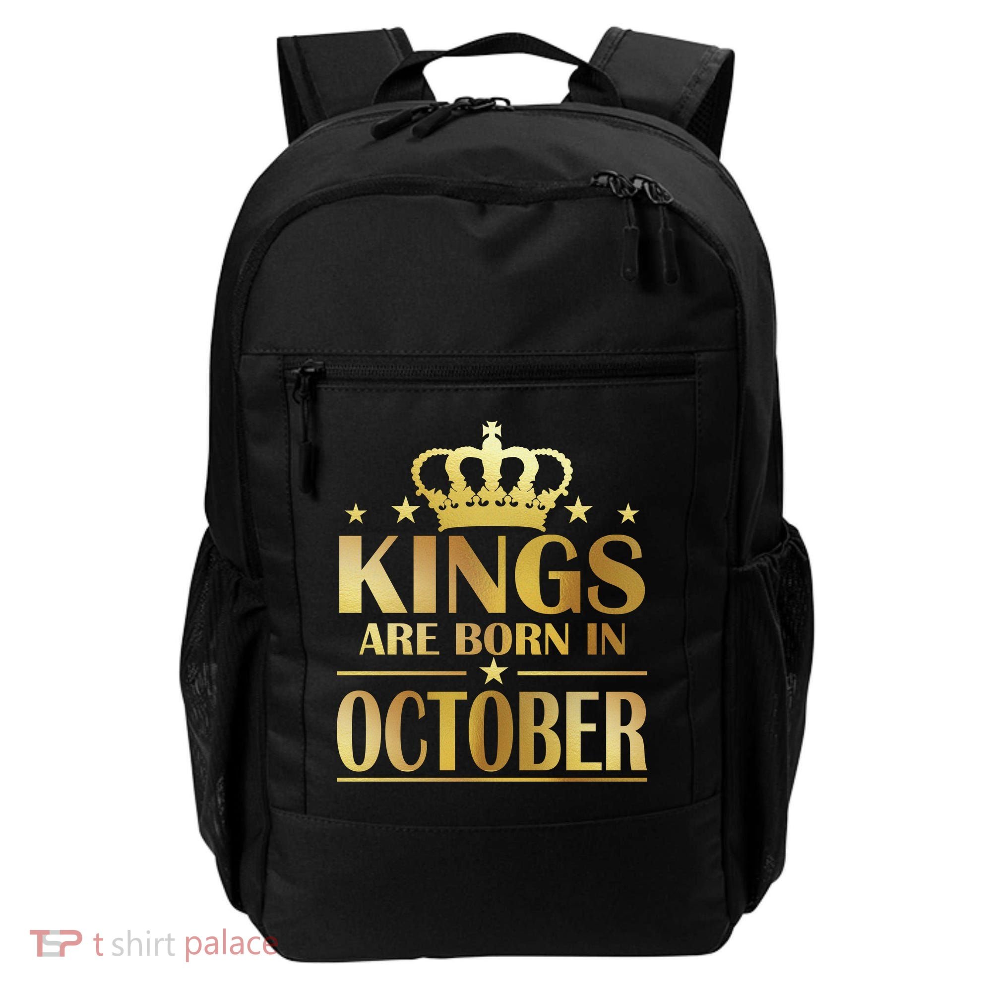 Limited Edition Kings Are Born in October Gold Print Backpack