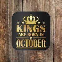 Limited Edition Kings Are Born in October Gold Print Coaster thumb 0