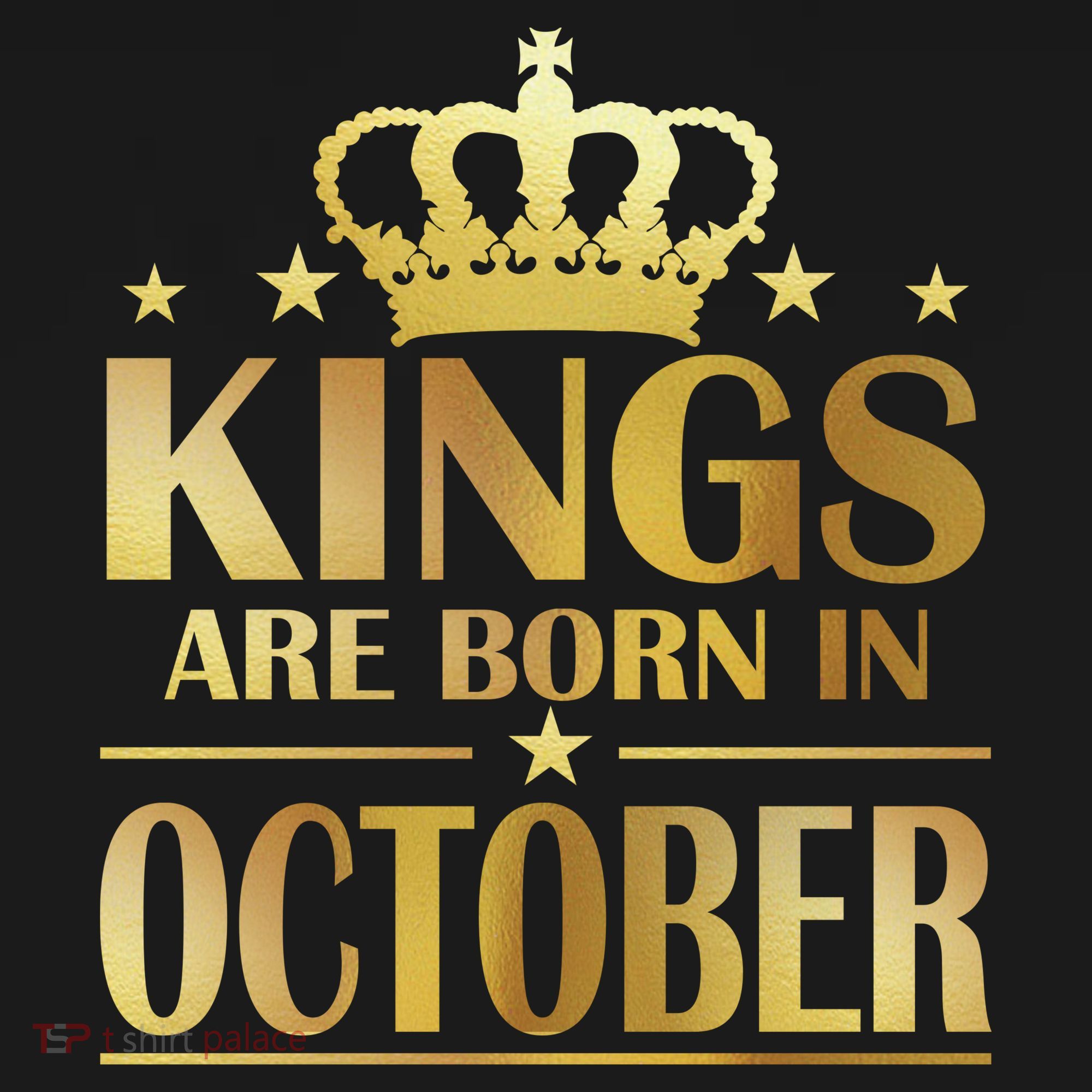 Limited Edition Kings Are Born in October Gold Print Mousepad