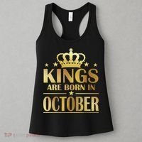 Limited Edition Kings Are Born in October Gold Print Women's Tank Top thumb 3