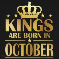 Limited Edition Kings Are Born in October Gold Print Baby Bodysuit thumb 2