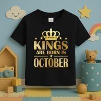 Limited Edition Kings Are Born in October Gold Print Toddler T-Shirt thumb 3
