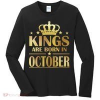 Limited Edition Kings Are Born in October Gold Print Women's Long Sleeve Shirt thumb 0
