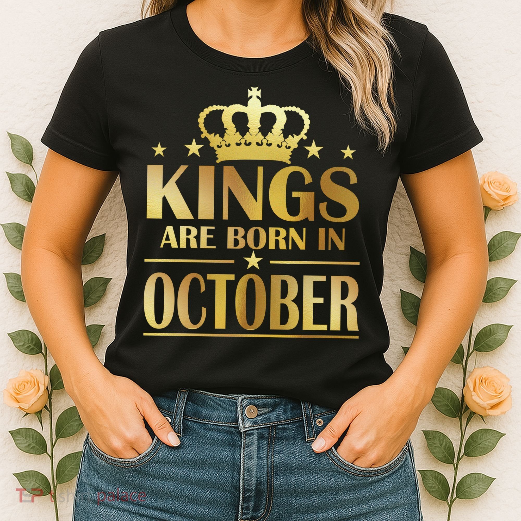 Limited Edition Kings Are Born in October Gold Print Women's T-Shirt