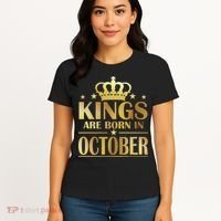 Limited Edition Kings Are Born in October Gold Print Women's T-Shirt thumb 4