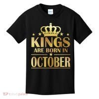 Limited Edition Kings Are Born in October Gold Print Kids T-Shirt thumb 0