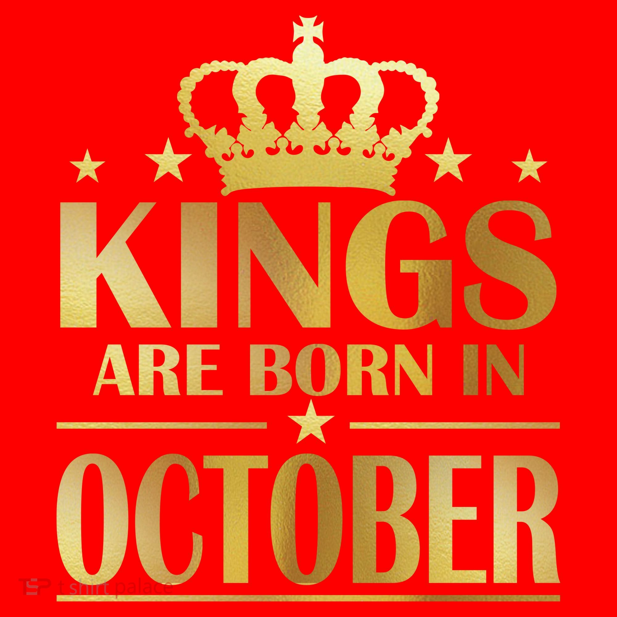 Limited Edition Kings Are Born in October Gold Print Santa Hat