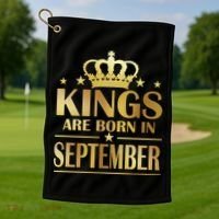 Limited Edition Kings Are Born in September Golf Towel thumb 1