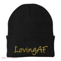 Limited Edition Loving AF Gold Font Beanie thumb 0